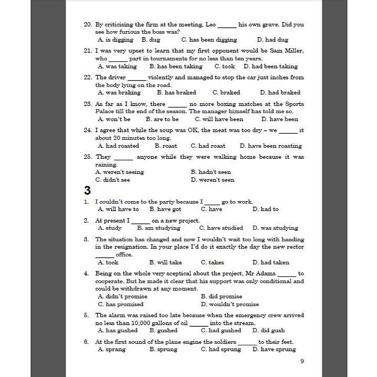 Câu hỏi trắc nghiệm chuyên đề ngữ pháp Tiếng Anh - Ảnh 5