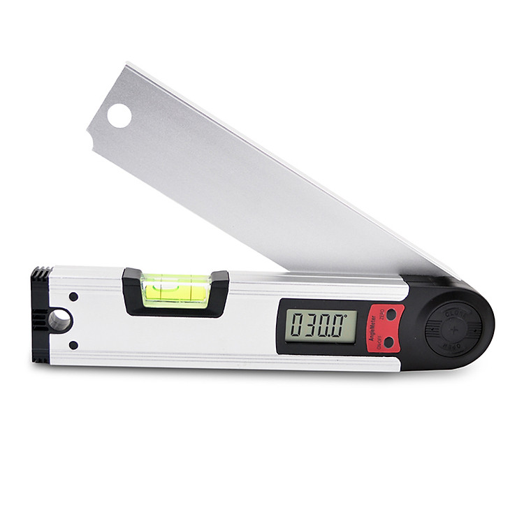 Thước đo góc điện tử+nivo cân bằng 2 trong 1 dài 250mm kèm pin- Thước ni vô cân bằng - thước đo góc điện tử