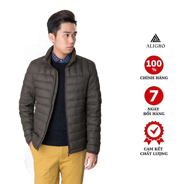 Áo khoác lông vũ màu xanh rêu đậm ALGALV.14