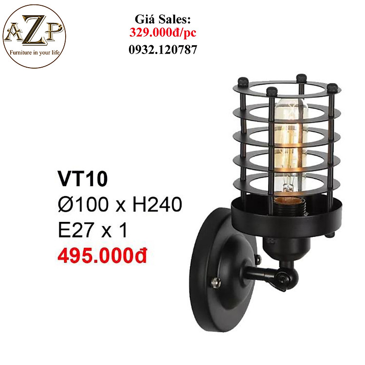 AZP - ĐÈN ỐP VÁCH / ĐÈN TRANG TRÍ / ĐÈN TREO TƯỜNG PHÒNG KHÁCH, PHÒNG NGỦ, NHÀ HÀNG, KHÁCH SẠN AZP-VT10 phong cách đương đại, hàng nhập khẩu AZP