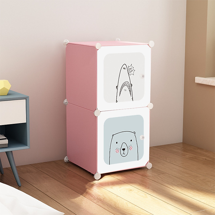 Tủ nhựa lắp ghép 2 ô để đồ (35cmx70xmx45cm)