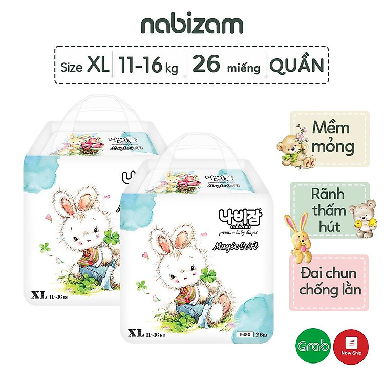 Mua COMBO 2 Bịch Tã Nabizam Magic Soft XL Chính hãng Giá rẻ