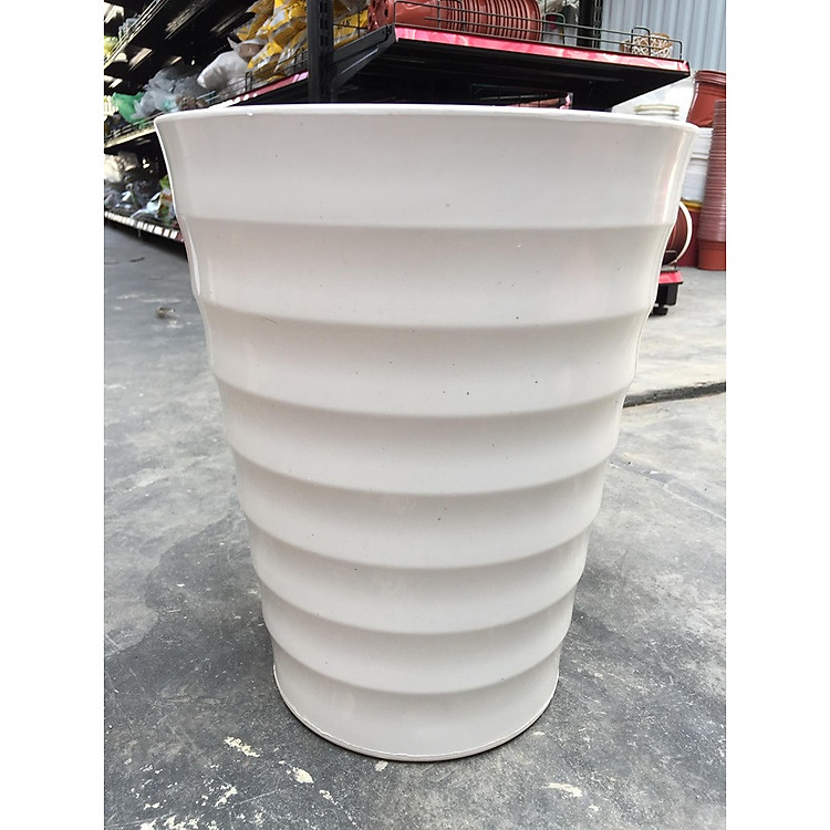 5 Chậu nhựa tròn trụ cao ATP 24x30cm màu trắng