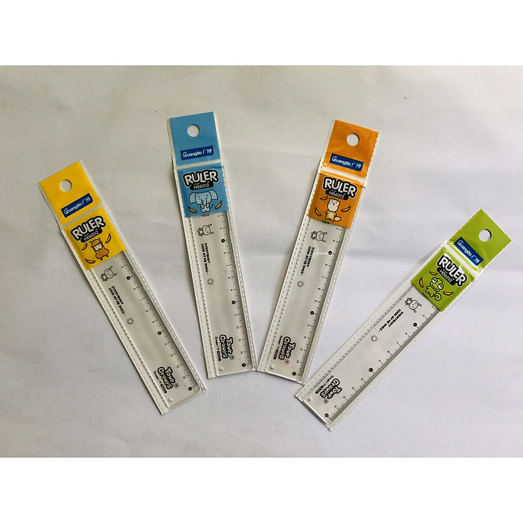 Bộ 4 cây Thước nhựa Tourgroups 15cm H06012 Guangbo- giao màu ngẫu nhiên