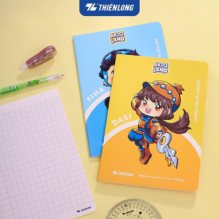 Tập học sinh chống lóa 48 trang 4 ô ly vuông 2.5mm 100gsm Thiên Long NB-115/AK - Ảnh 7