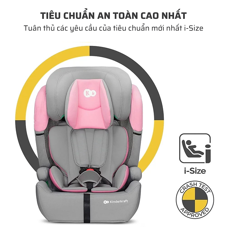 Ghế ô tô Kinderkraft Comfort up - Hồng Chính hãng Ưu đãi - Hình ảnh 2