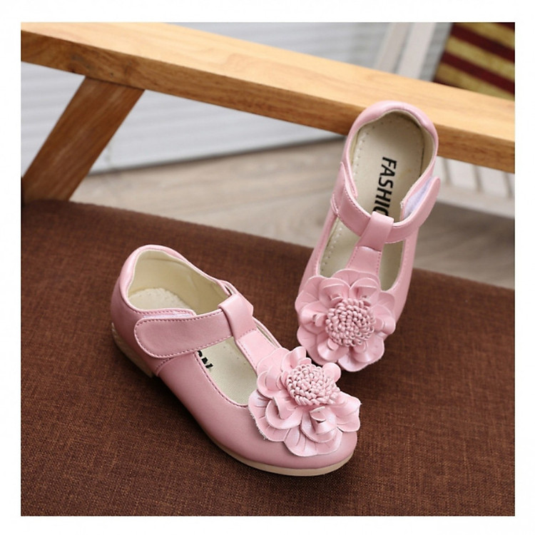 Giày công chúa đính hoa Hàn Quốc - Hồng NL002