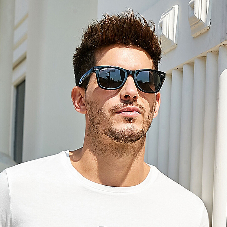 Weigu VEGOOS polarized sunglasses for men and women models trend driving mirror sunglasses glasses 6106 bright black frame gray tablets