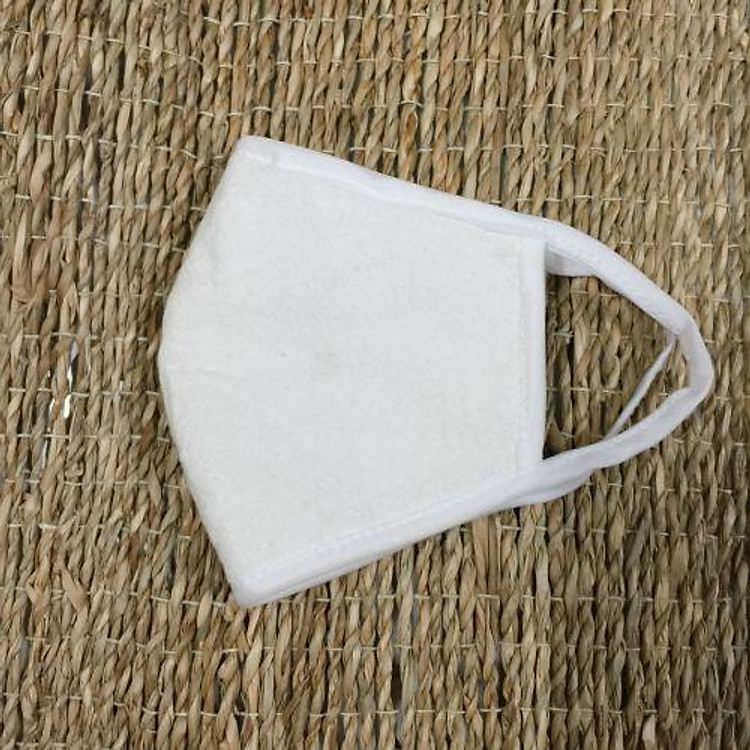 Combo 5 cái khẩu trang vải cotton trắng dày - dùng được cả hai mặt