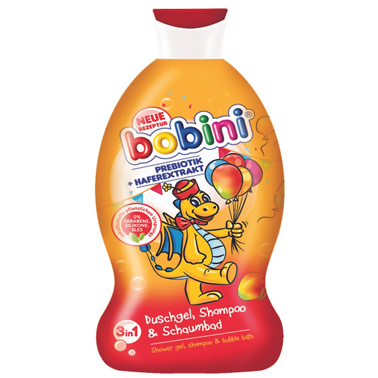 DẦU GỘI VÀ TẮM DƯỠNG THỂ BOBINI 3&1 DÀNH CHO TRẺ EM TRÊN 1 TUỔI MÙI QUẢ XOÀI