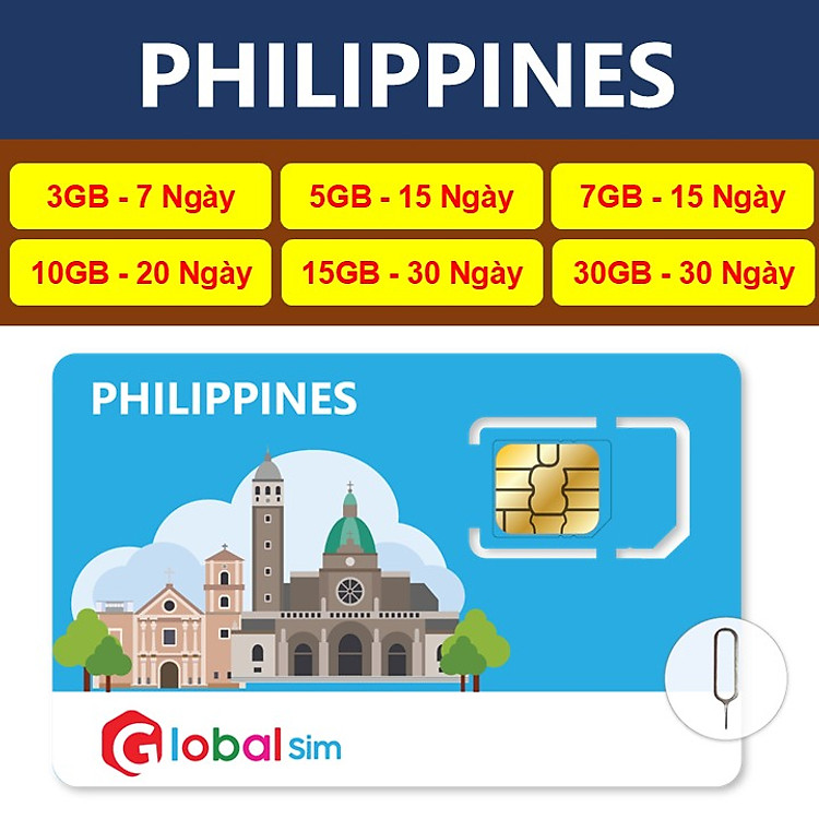SIM DU LỊCH PHILIPPINES - GÓI CỐ ĐỊNH (HÀNG CHÍNH HÃNG)