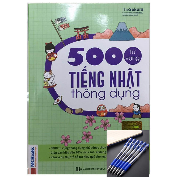 5000 từ vựng tiếng nhật thông dụng tặng bút bi nước