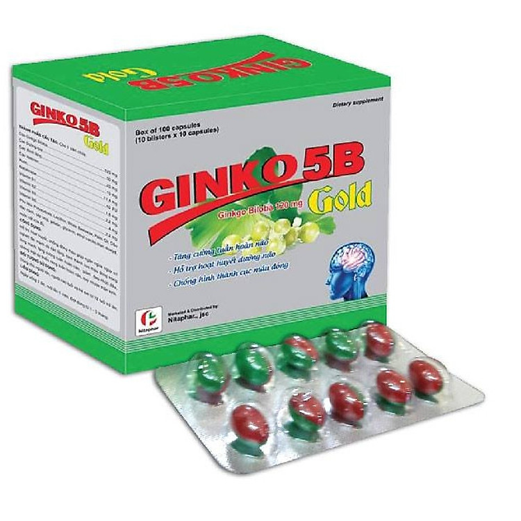 GINKO 5B Gold- Bổ huyết, tăng cường tuần hoàn não