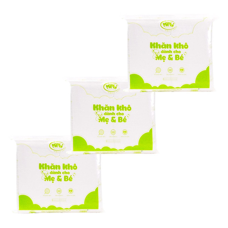 Combo 3 bịch khăn khô đa năng Mipbi 600g