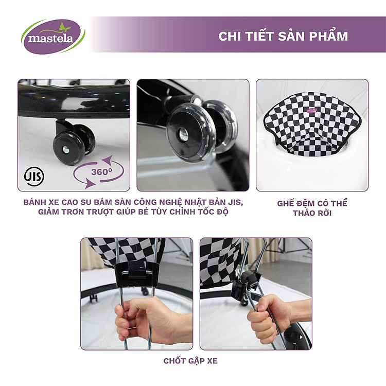 Xe tròn tập đi có nhạc Mastela W2002 - Hồng Chính hãng Ưu đãi - Hình ảnh 5