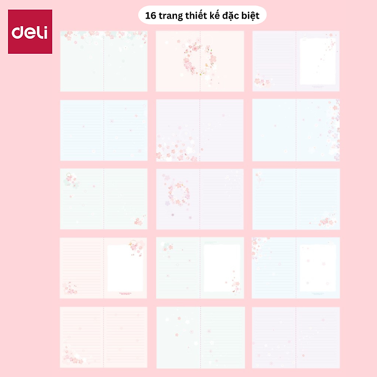 Sổ Tay Ghi Chép Kẻ Ngang 224 Trang 80Gsm Bìa Hoa Anh Đào - Ảnh 4