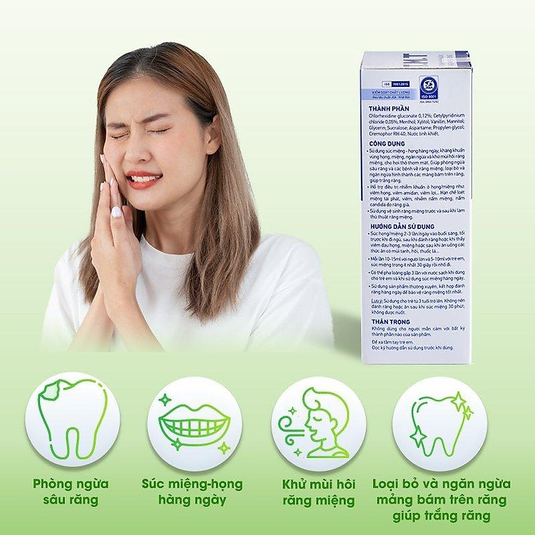 Nước súc miệng DKPHARMA TMT 250ml Chính hãng Ưu đãi - Hình ảnh 3