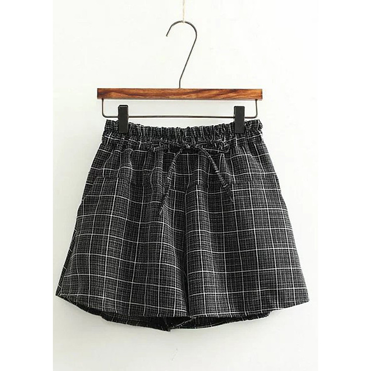 Quần short kẻ cạp co giãn