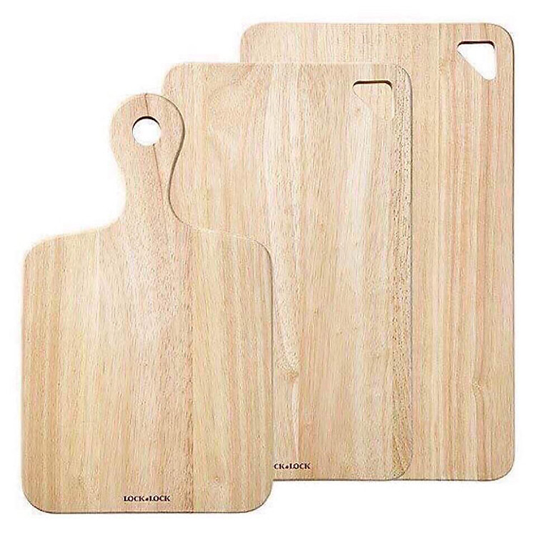 Bộ 3 Thớt Gỗ Cây Cao Su Lock&Lock LWCOO1S3