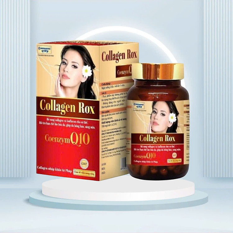Viên uống trắng da Collagen rox -Hộp 60 viên hỗ trợ làm đẹp da, giảm nám mờ thâm