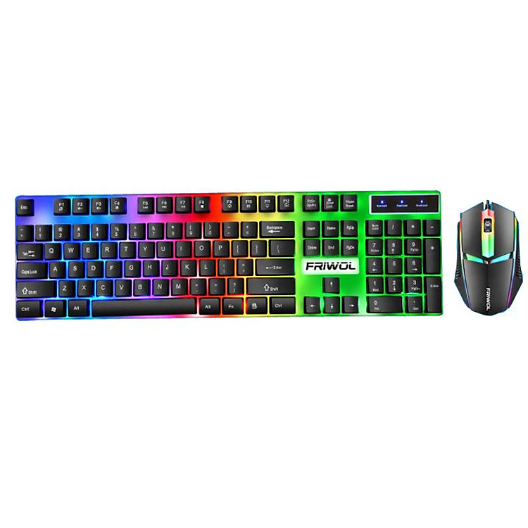 Bộ bàn phím và chuột FRIWOL W10 chuyên Game Led 7 màu - Hàng chính hãng