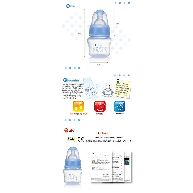 Bình Sữa Nhựa PP KuKuduckbill 60ML - Xanh Uy tín Giá tốt - Hình ảnh 2