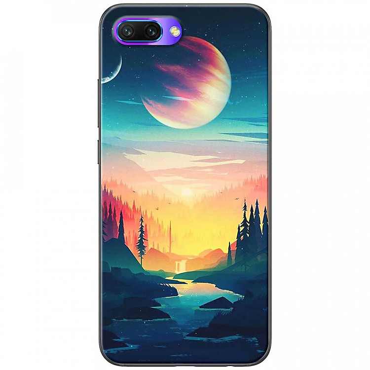 Ốp lưng dành cho Honor 10 mẫu Mặt trăng, núi rừng