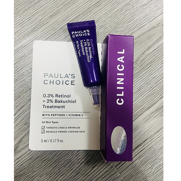 Paula's Choice Clinical 0.3% Retinol + 2% Bakuchiol Treatment -- Tinh Chất Hỗ Trợ Giảm Nếp Nhăn, Chống Lão Hóa (5ml)