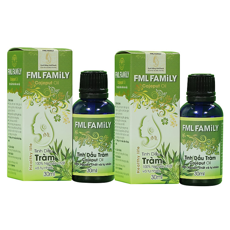Combo 2 Tinh Dầu Tràm Cao Cấp 30ml - FML FAMILY - Dùng tinh dầu xông phòng giúp khử mùi, thanh lọc không khí, thư giãn, kháng khuẩn, giải cảm, xua đuổi côn trùng