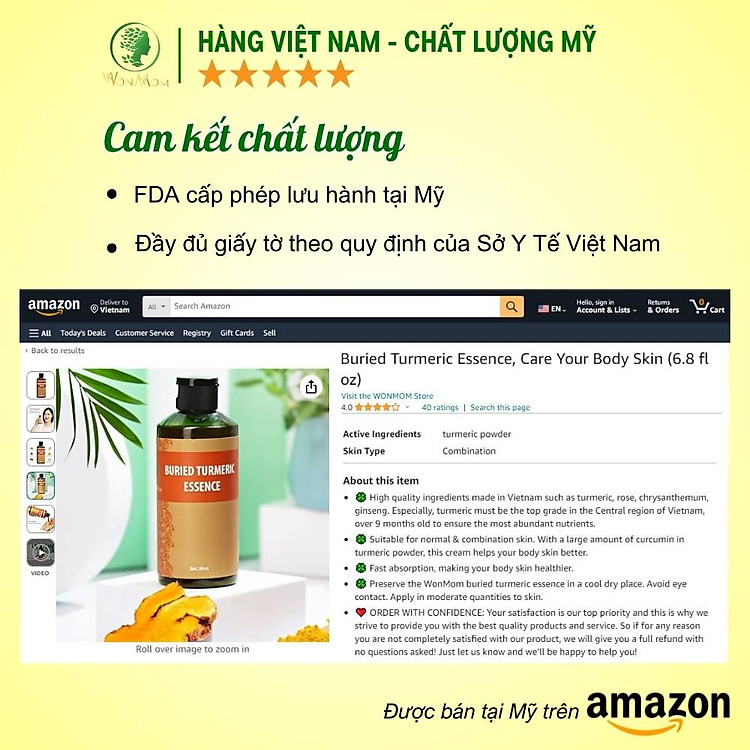 Cốt nghệ hạ thổ dưỡng trắng body Wonmom Chính hãng Giá rẻ - Hình ảnh 3