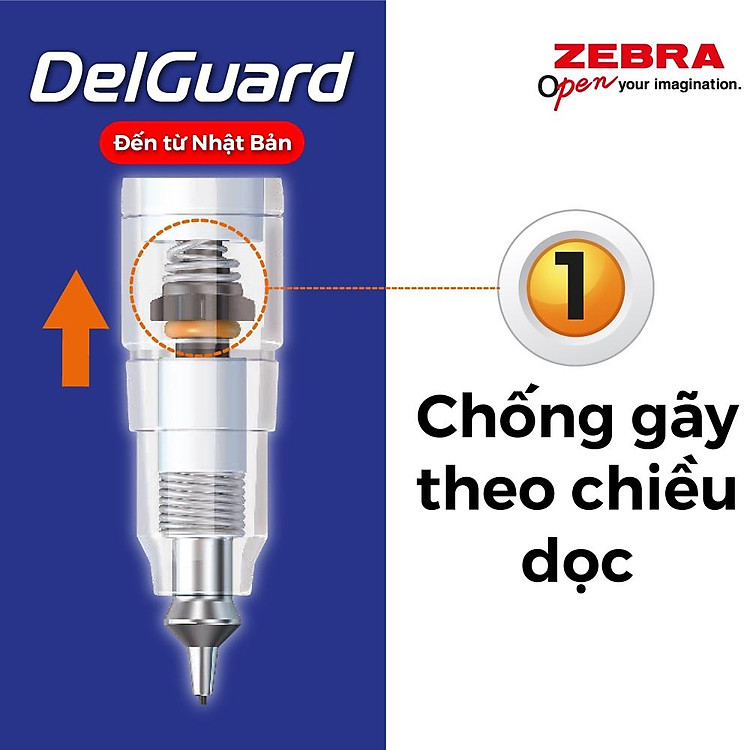 Bút Chì Bấm Không Gãy Ruột Zebra Delguard 0.5mm (Xanh nhạt) - Ảnh 4