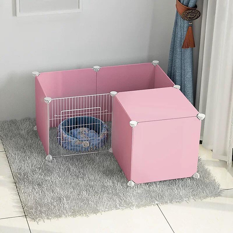 Chuồng quây thú cưng gồn 8 tấm nhựa và 1cửa lưới sắt