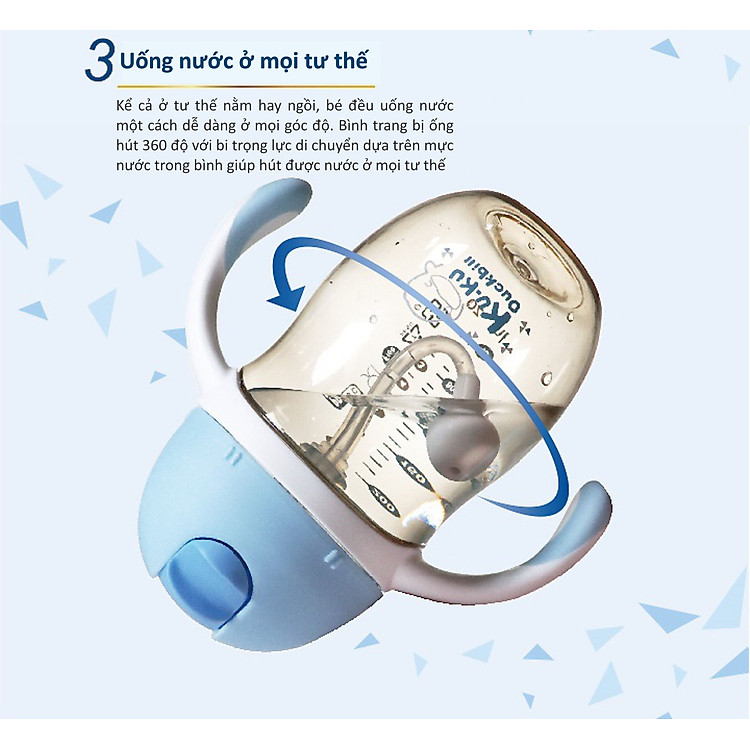 Bình Uống Nước Tay Cầm KuKu Duckbill 200ml Tiết kiệm - Hình ảnh 5