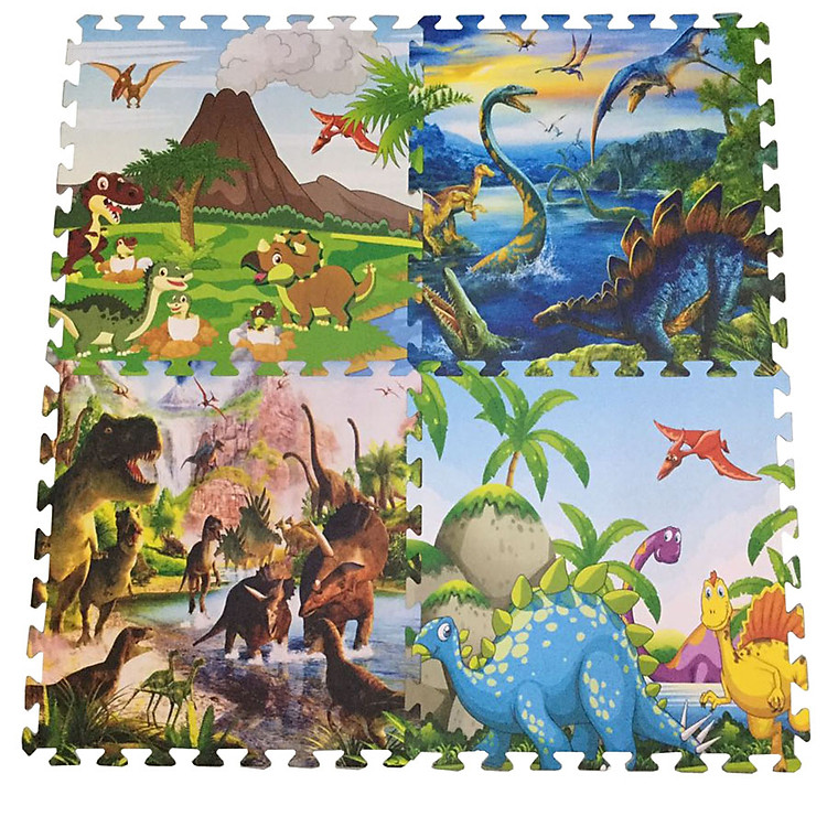 Bộ 4 tấm thảm xốp khủng long Chính hãng Tiết kiệm - Hình ảnh 2