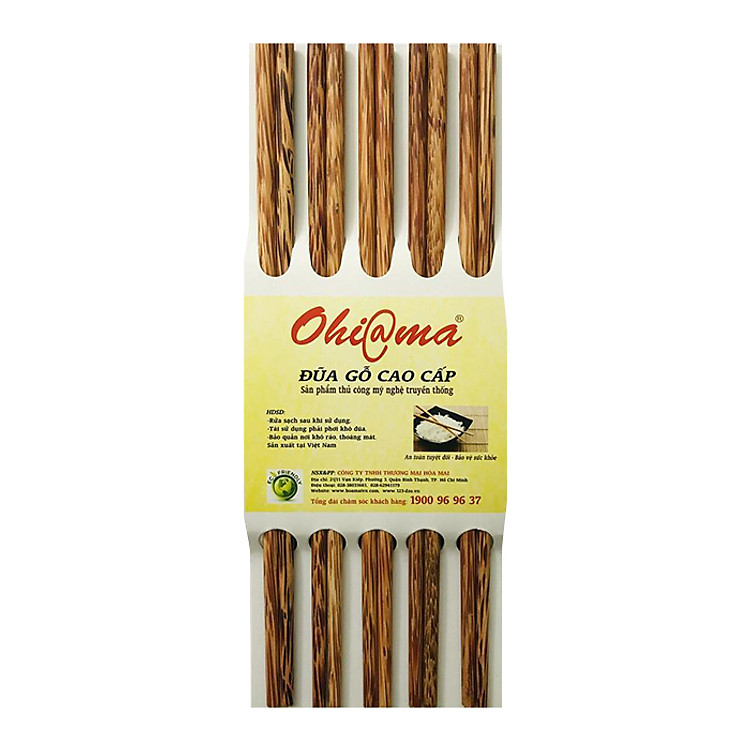 Bộ 10 Đũa Gỗ Dừa Ohi@ma