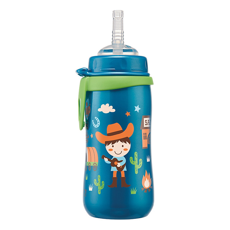 Bình Uống Nước Kèm Ống Hút PP Nip NIP35067 - 330ml Cho Bé Trai