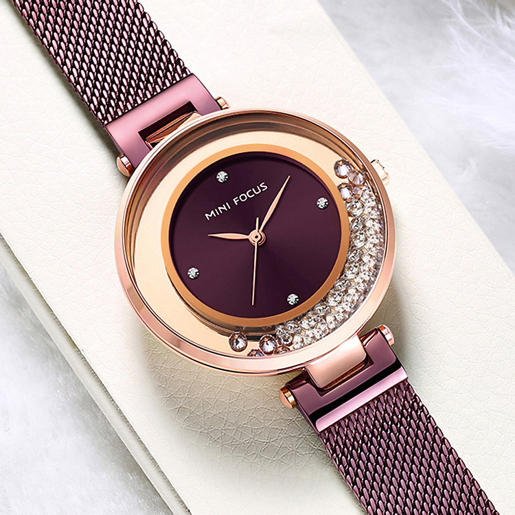 Đồng Hồ Chống Nước Trang Trí Kim Cương Nữ Mini Focus MF0254L
