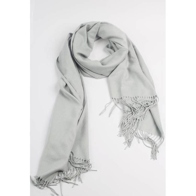 Khăn Choàng Cổ Len Dạ Màu Xám Sáng - Cashmere - 200x60cm - Mã KC080