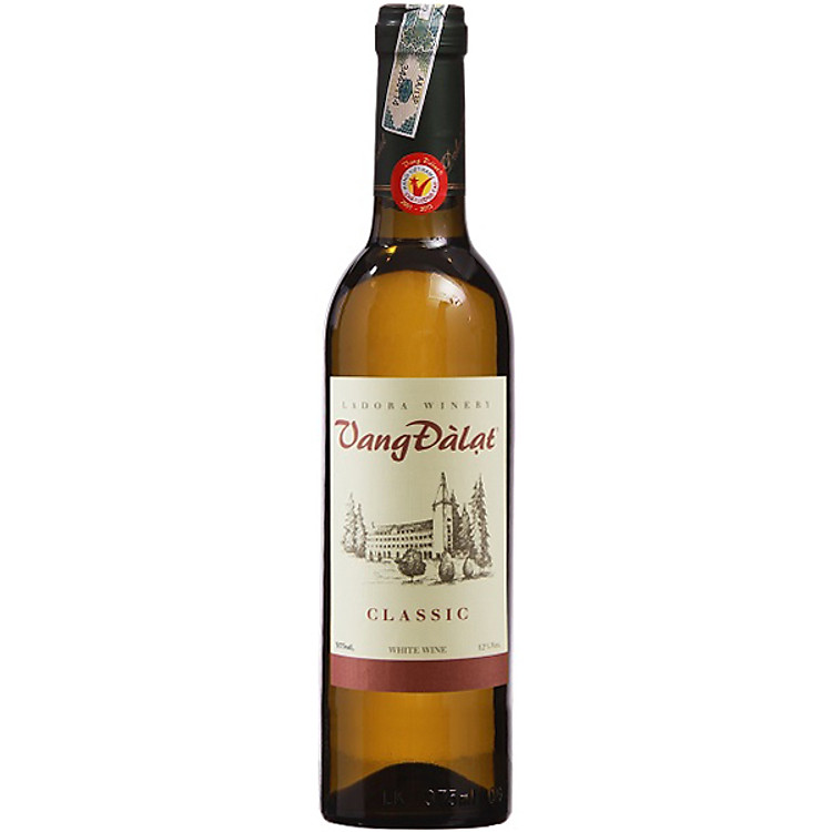 Rượu Vang Trắng Đà Lạt Classic White Wine 375ml 12% - Không kèm hộp