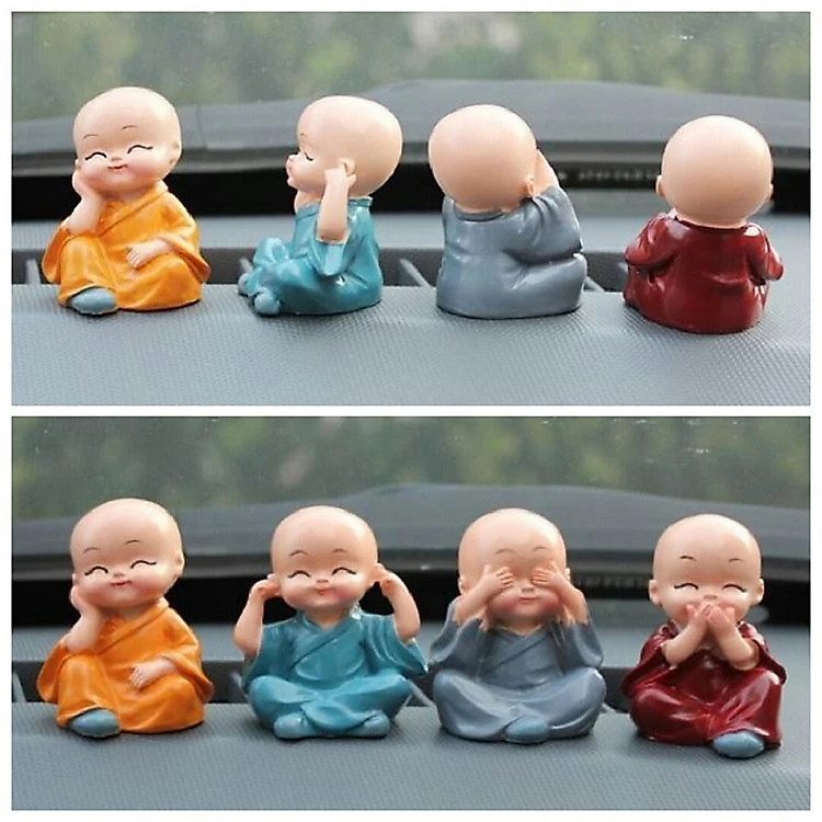 Chú Tiểu Để Xe Hơi Cầu An Trang Trí (Bộ 4)