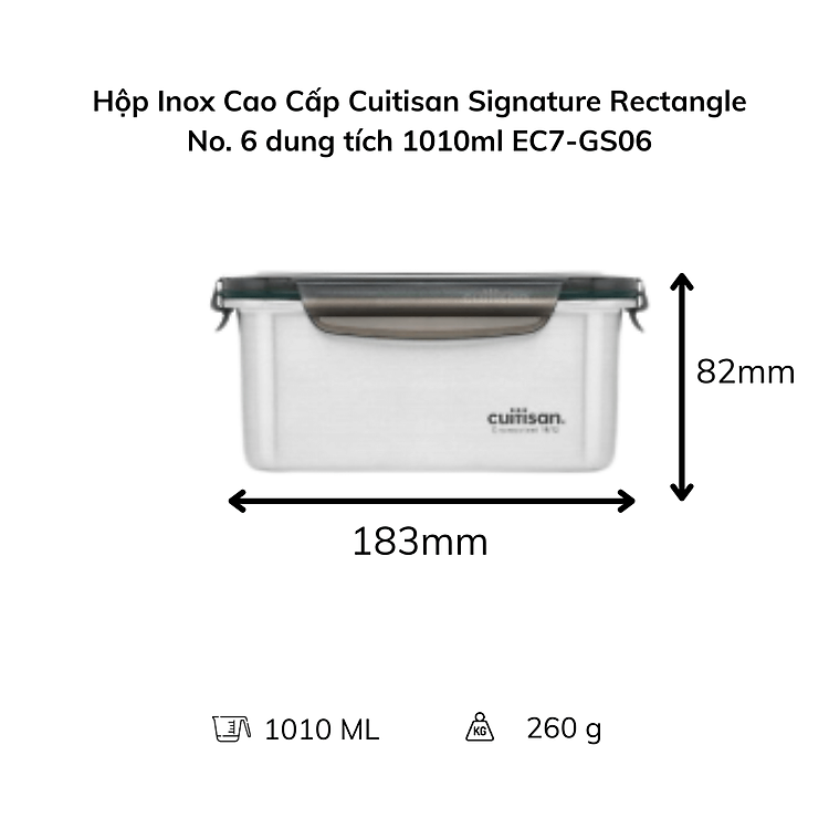 Hộp Inox Cao Cấp Cuitisan Signature nhiều dung tích hàng chính hãng