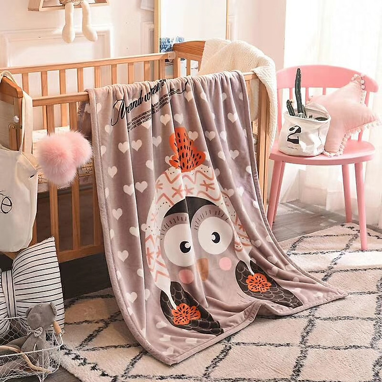 Chăn tuyết trẻ em 1 lớp kích thước 1mx1m4