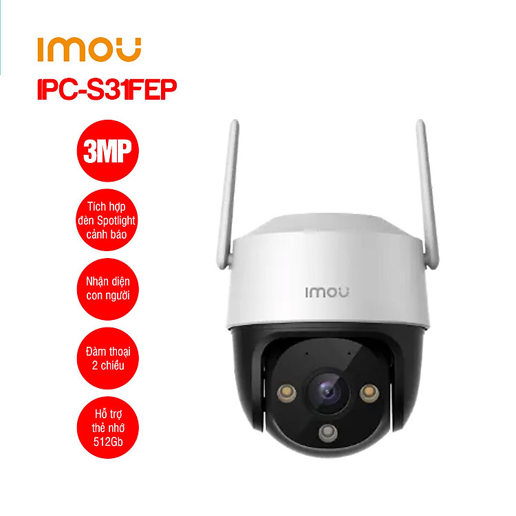 Camera WIFI Ngoài Trời IMOU S21FP S41FP có màu ban đêm, xoay 360 độ - Hàng chính hãng