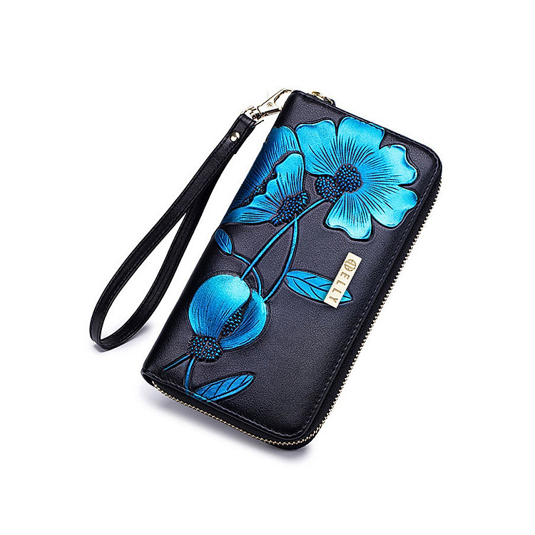 Ví nữ cao cấp da thật ELLY - EV65 xanh