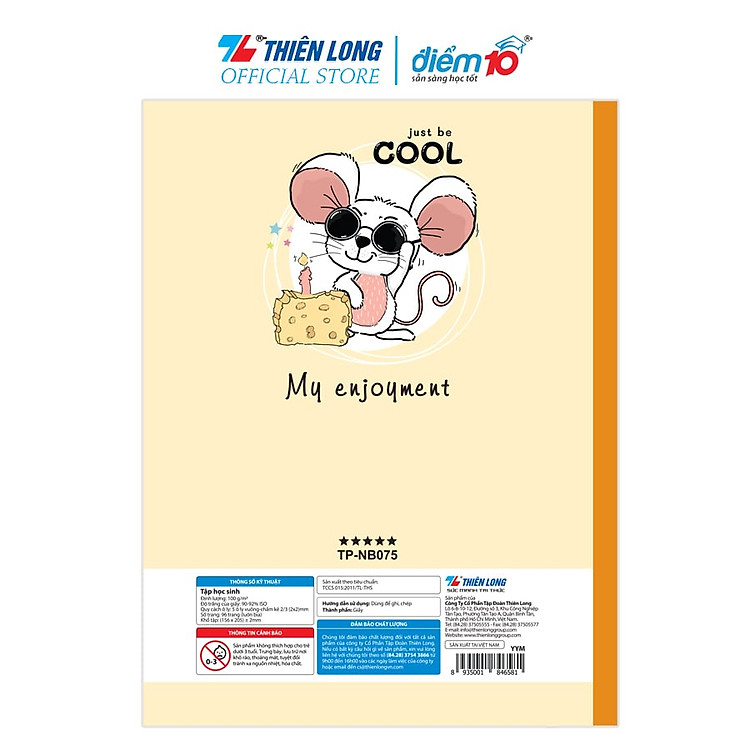 Tập Học Sinh 96 Trang 5 Ô Ly Vuông 100gsm (5 Tập) - Ảnh 3