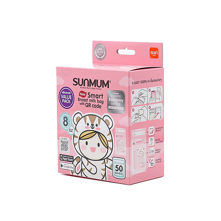 Hộp 50 túi đựng sữa Sunmum 250ml Chính hãng Tiết kiệm