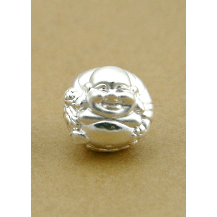 Charm bạc phật di lặc xỏ ngang - Ngọc Quý Gemstones