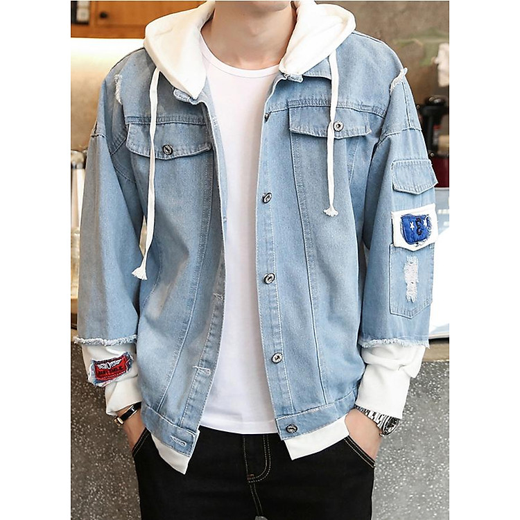 Áo khoác jean nam phong cách Hàn Quốc AKJN012 (Xanh bò)