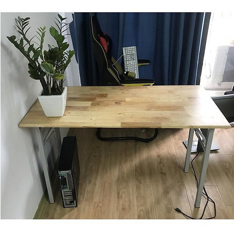 Bàn Gấp Chân Sắt Mặt Gỗ Cao Su Dài 1,2m