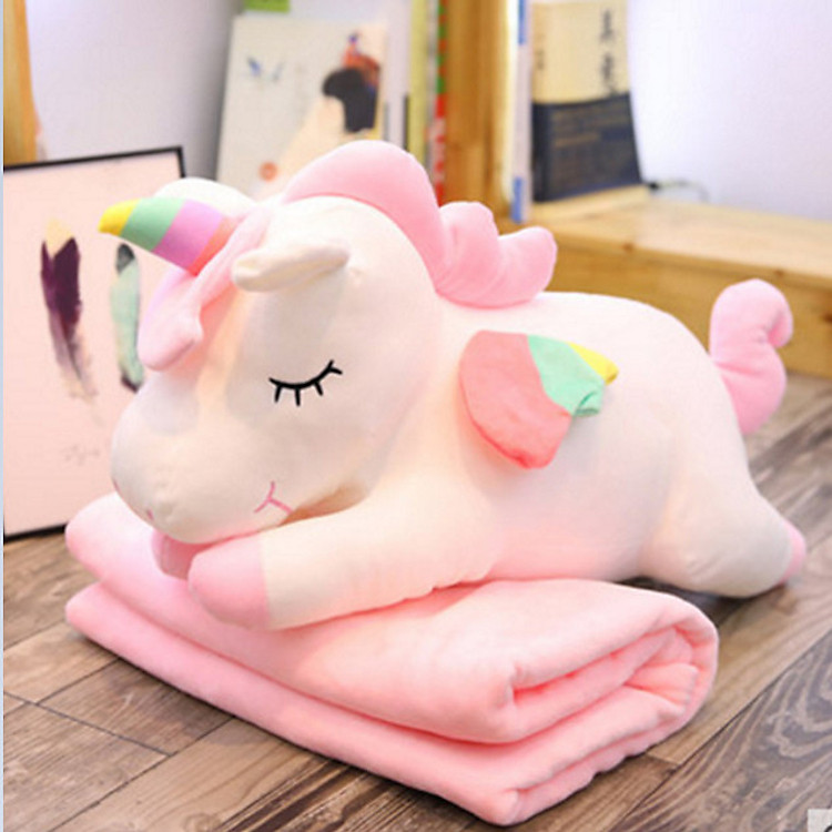 Gối mền kỳ lân 3 trong 1 nỉ nhung cực mịn